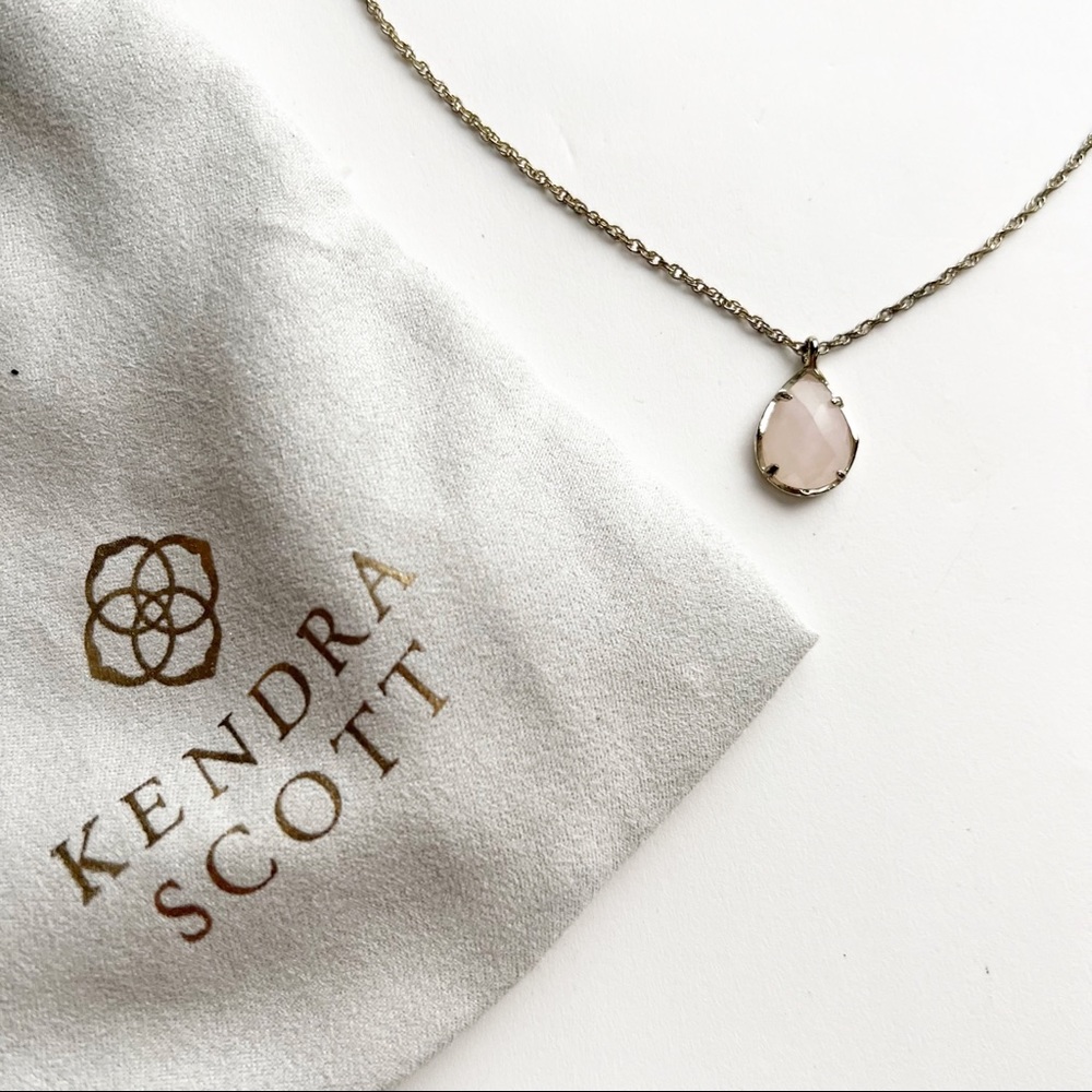Kendra Scott Kiri Necklace Rose Quartz With Bag